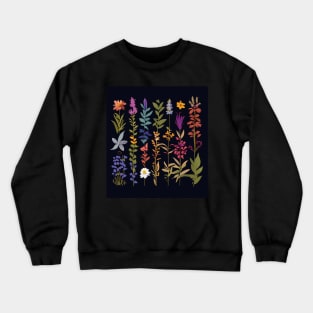 Floral Herb Harmony: Nature's Medley Crewneck Sweatshirt